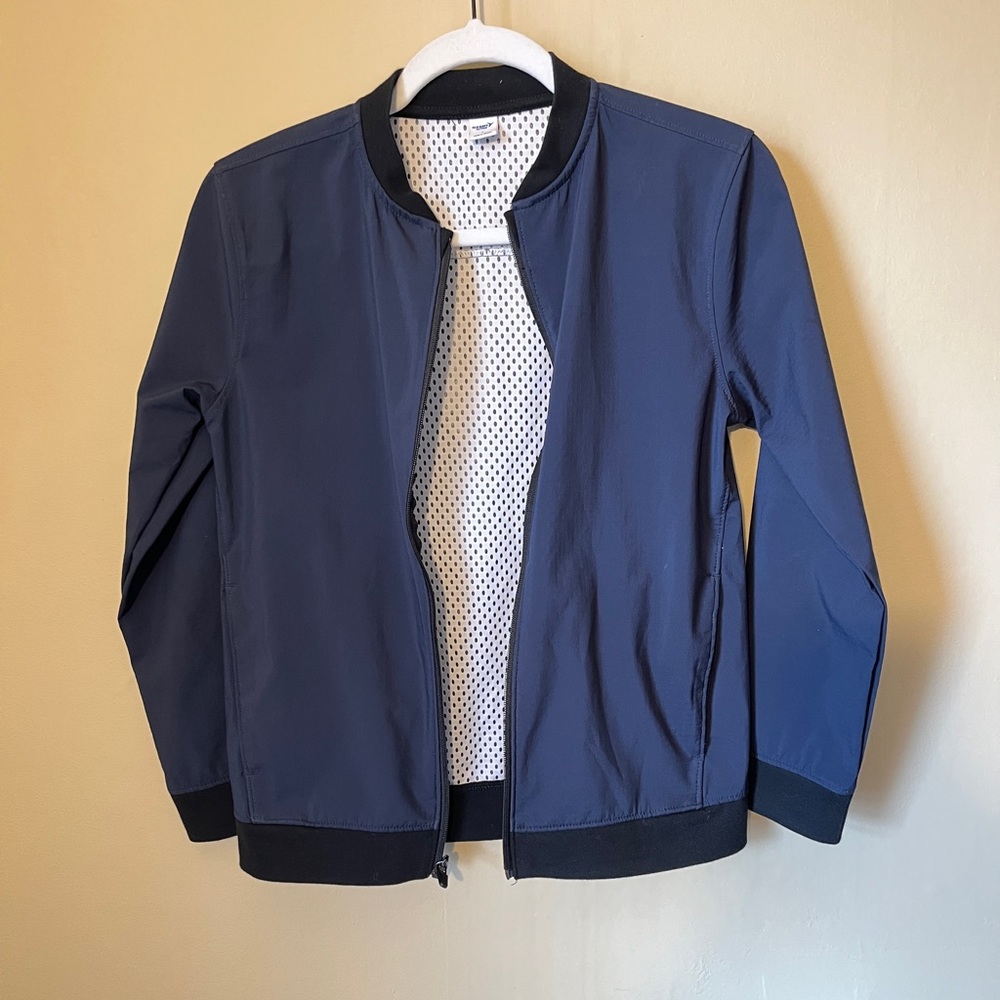 Old Navy Active | Boys Lightweight Nylon Bomber Jacket | Navy Blue | Size L